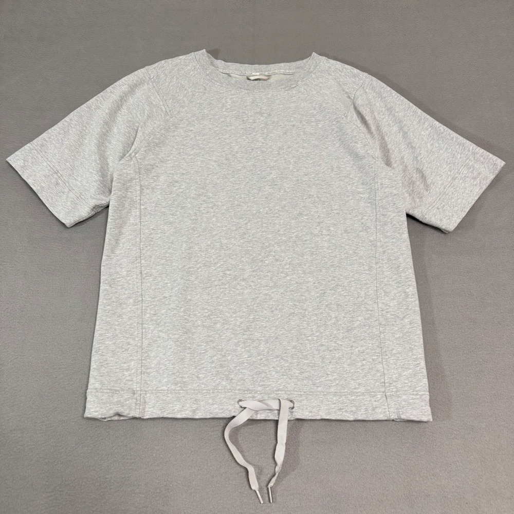 Lululemon Sweatshirt Womens M Gray Short Sleeve Drawstring Hem Athleisure